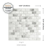 Smart Tiles Peel and Stick 4-Sheet 10 x 10 Backsplash - Ravenna Bianco|Dosseret Smart Tiles peler et coller 10 x 10, 4 feuilles - Ravenna Bianco