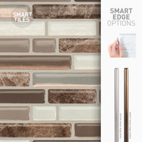 Smart Tiles Peel and Stick 4-Sheet 10 x 10 Backsplash - Bellagio Santi|Dosseret Smart Tiles peler et coller 10 x 10, 4 feuilles - Bellagio Santi