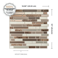 Smart Tiles Peel and Stick 4-Sheet 10 x 10 Backsplash - Bellagio Santi|Dosseret Smart Tiles peler et coller 10 x 10, 4 feuilles - Bellagio Santi