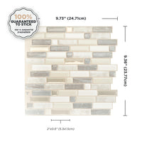 Smart Tiles Peel and Stick 4-Sheet 10 x 10 Backsplash - Crescendo Ciotta|Dosseret Smart Tiles peler et coller 10 x 10, 4 feuilles - Crescendo Ciotta