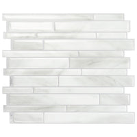 Smart Tiles Peel and Stick 4-Sheet 12 x 10 Backsplash - Milano Massa|Dosseret Smart Tiles peler et coller 12 x 10, 4 feuilles - Milano Massa