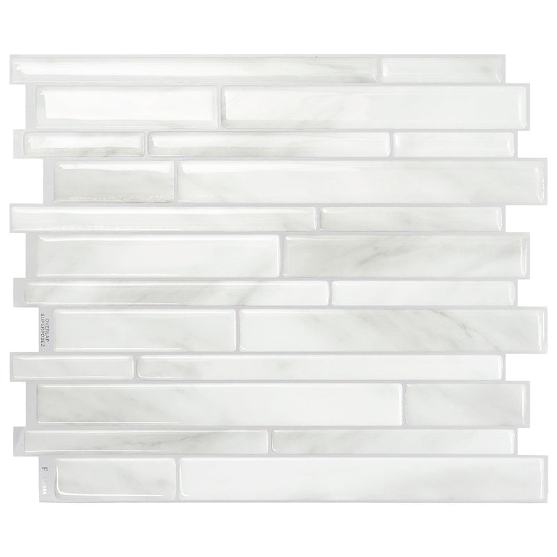 Smart Tiles Peel and Stick 4-Sheet 12 x 10 Backsplash - Milano Massa|Dosseret Smart Tiles peler et coller 12 x 10, 4 feuilles - Milano Massa