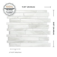 Smart Tiles Peel and Stick 4-Sheet 12 x 10 Backsplash - Milano Massa|Dosseret Smart Tiles peler et coller 12 x 10, 4 feuilles - Milano Massa