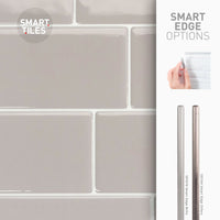 Smart Tiles Peel and Stick 4-Sheet 12 x 9 Backsplash - Metro Cassandra|Dosseret Smart Tiles peler et coller 12 x 9, 4 feuilles - Metro Cassandra