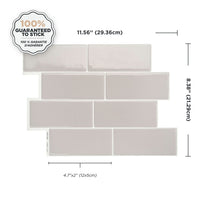 Smart Tiles Peel and Stick 4-Sheet 12 x 9 Backsplash - Metro Cassandra|Dosseret Smart Tiles peler et coller 12 x 9, 4 feuilles - Metro Cassandra