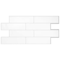 Smart Tiles Peel and Stick 2-Sheet 23 x 11 Backsplash - Oslo White|Dosseret Smart Tiles peler et coller 23 x 11, 2 feuilles - Oslo White