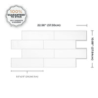 Smart Tiles Peel and Stick 2-Sheet 23 x 11 Backsplash - Oslo White|Dosseret Smart Tiles peler et coller 23 x 11, 2 feuilles - Oslo White