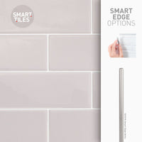 Smart Tiles Peel and Stick 2-Sheet 23 x 11 Backsplash - Oslo Grey|Dosseret Smart Tiles peler et coller 23 x 11, 2 feuilles - Oslo Grey