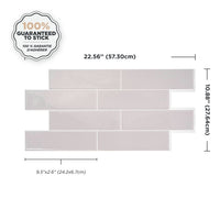 Smart Tiles Peel and Stick 2-Sheet 23 x 11 Backsplash - Oslo Grey|Dosseret Smart Tiles peler et coller 23 x 11, 2 feuilles - Oslo Grey