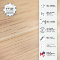Smart Tiles Peel and Stick 2-Sheet 23 x 12 Backsplash - Norway Oak|Dosseret Smart Tiles peler et coller 23 x 12, 2 feuilles - Norway Oak