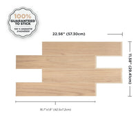 Smart Tiles Peel and Stick 2-Sheet 23 x 12 Backsplash - Norway Oak|Dosseret Smart Tiles peler et coller 23 x 12, 2 feuilles - Norway Oak