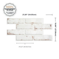 Smart Tiles Peel and Stick 2-Sheet 21 x 11 Backsplash - Brik Toscana|Dosseret Smart Tiles peler et coller 21 x 11, 2 feuilles - Brik Toscana