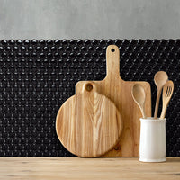 Smart Tiles Peel and Stick 4-Sheet 9 x 9 Backsplash - Penny Nora|Dosseret Smart Tiles peler et coller 9 x 9, 4 feuilles - Penny Nora