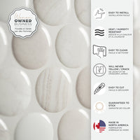 Smart Tiles Peel and Stick 4-Sheet 9 x 9 Backsplash - Penny Terra|Dosseret Smart Tiles peler et coller 9 x 9, 4 feuilles - Penny Terra