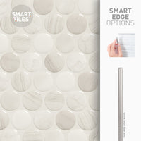 Smart Tiles Peel and Stick 4-Sheet 9 x 9 Backsplash - Penny Terra|Dosseret Smart Tiles peler et coller 9 x 9, 4 feuilles - Penny Terra