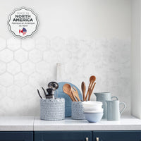 Smart Tiles Peel and Stick 4-Sheet 10 x 11 Backsplash - Hexa Yule|Dosseret Smart Tiles peler et coller 10 x 11, 4 feuilles - Hexa Yule