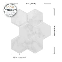 Smart Tiles Peel and Stick 4-Sheet 10 x 11 Backsplash - Hexa Yule|Dosseret Smart Tiles peler et coller 10 x 11, 4 feuilles - Hexa Yule