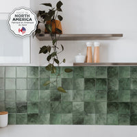 Smart Tiles Peel and Stick 4-Sheet 9 x 9 Backsplash - Zellige Taza|Dosseret Smart Tiles peler et coller 9 x 9, 4 feuilles - Zellige Taza
