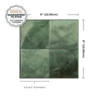 Smart Tiles Peel and Stick 4-Sheet 9 x 9 Backsplash - Zellige Taza|Dosseret Smart Tiles peler et coller 9 x 9, 4 feuilles - Zellige Taza
