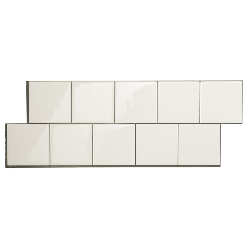 Smart Tiles Peel and Stick 2-Sheet 22 x 8 Backsplash - Square Velden|Dosseret Smart Tiles peler et coller 22 x 8, 2 feuilles - Square Velden