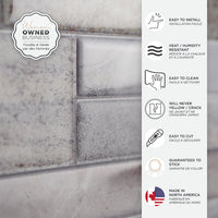 Smart Tiles Peel and Stick 2-Sheet 23 x 11 Backsplash - Pietra Pozzuoli|Dosseret Smart Tiles peler et coller 23 x 11, 2 feuilles - Pietra Pozzuoli