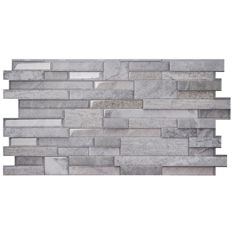 Smart Tiles Peel and Stick 2-Sheet 23 x 11 Backsplash - Pietra Pozzuoli|Dosseret Smart Tiles peler et coller 23 x 11, 2 feuilles - Pietra Pozzuoli