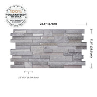 Smart Tiles Peel and Stick 2-Sheet 23 x 11 Backsplash - Pietra Pozzuoli|Dosseret Smart Tiles peler et coller 23 x 11, 2 feuilles - Pietra Pozzuoli