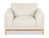 Valley 44" Fabric Chair with Rubberwood Base and Legs - Sand | Fauteuil Valley de 44 po en tissu avec base et pattes en hévéa - Sand