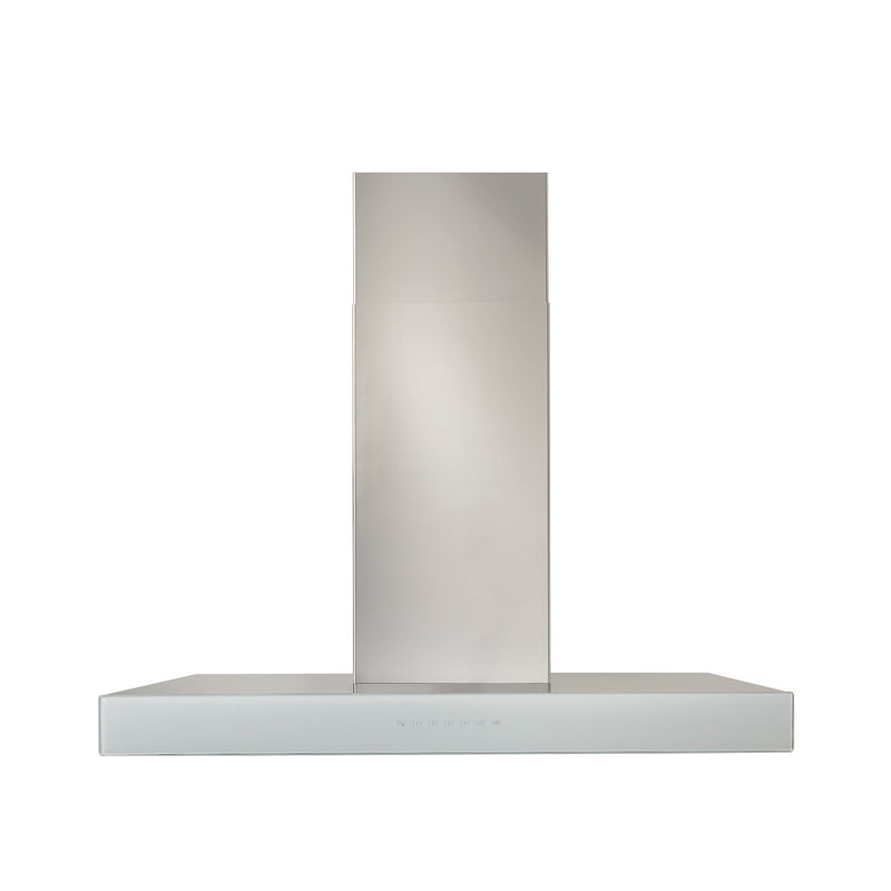 Venmar Ispira 36" Chimney Range Hood - WCB3I36SBW - Range Hood in Stainless Steel with White Glass 