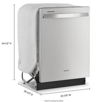 Stainless Steel Whirlpool Quiet DW w/ Boost Cycle and Extended Soak Cycle- WDT531HAPM | WDT531HA