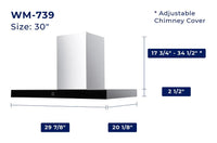 Hauslane Chef 30-Inch Convertible Wall Mount Range Hood - WM-739SS-30|Hotte de cuisinière murale convertible Chef de Hauslane de 30 po - WM-739SS-30