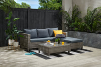 Athens 3-Piece Patio Lounger Set - Grey 