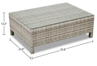 Athens 3-Piece Patio Lounger Set - Grey 