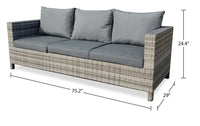 Athens 3-Piece Patio Lounger Set - Grey 