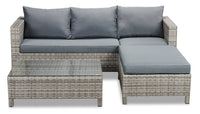 Athens 3-Piece Patio Lounger Set - Grey 