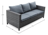 Athens 3-Piece Patio Conversation Set - Dark Grey