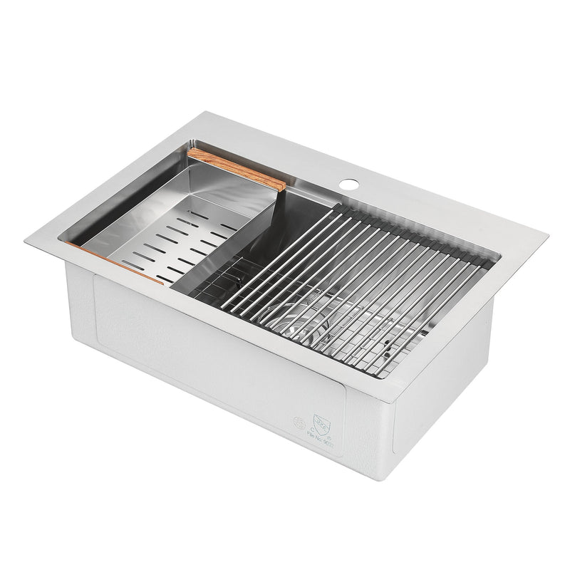 Ancona 30" Drop-In Workstation Kitchen Sink - AN-3128