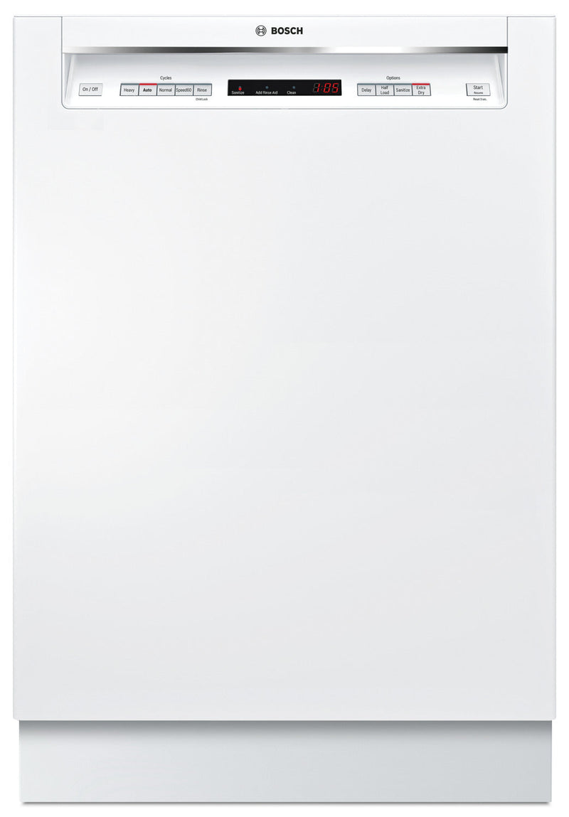 Bosch 300 Series Recessed Handle Built-In Dishwasher – SHEM63W52N - Dishwasher in White