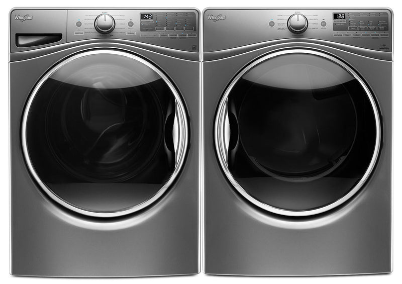 Whirlpool 5.2 Cu. Ft. Front-Load Washer and 7.4 Cu. Ft. Electric Dryer – Slate|Laveuse à chargement frontal de 5,2 pi³ et sécheuse électrique de 7,4 pi³ de Whirlpool – ardoise