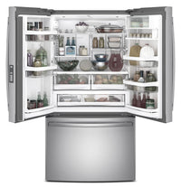 GE 23.1 Cu. Ft. French-Door Refrigerator with Internal Water Dispenser – PWE23KSKSS|Réfrigérateur GE de 23,1 pi³ à portes françaises avec distributeur d'eau interne – PWE23KSKSS|PWE23KSS