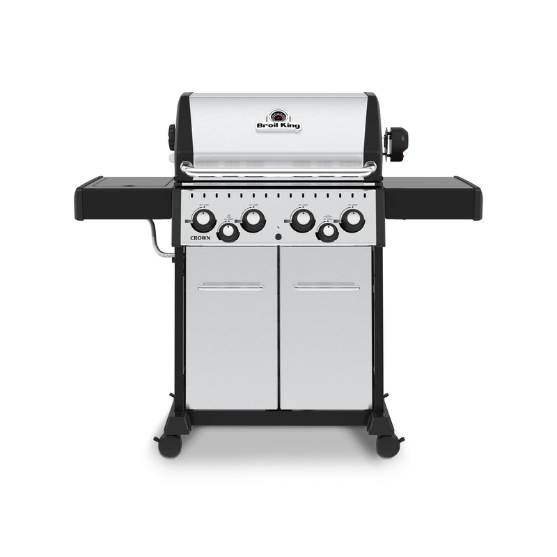 Broil King Crown™ S 490 Natural Gas Grill with Side Burner & Rear Rotisserie Burner in Stainless Steel - 865387|Gril à gaz naturel CrownMC S 490 en acier inoxydable de Broil King avec brûleur latéral et brûleur arrière de rôtisserie - 865387