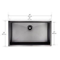 Ancona Prestige Series 30" Undermount Residential Kitchen Sink - AN-3310