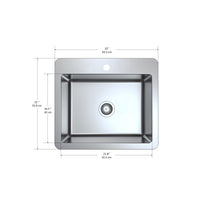 Ancona Valencia Series 25" Compact Dual Mount Kitchen Sink - AN-3340