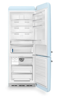 Smeg 18 Cu. Ft. Retro Bottom-Freezer Refrigerator - FAB38URPB|Réfrigérateur Smeg rétro de 18 pi3 à congélateur inférieur - FAB38URPB