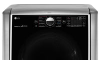 LG 9.0 Cu. Ft. Mega Capacity Gas Steam Dryer – Graphite Steel|Sécheuse à gaz à la vapeur SteamDryerMC LG à énorme capacité de 9,0 pi³ - acier graphite