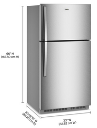 21 Cu. Ft Stainless Whirlpool 32.8" Wide Top Freezer Refrigerator - WRTX7421TZ | WRTX742Z
