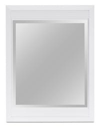 Olivia Mirror – White - Modern style Mirror in White Engineered Wood and Laminate Veneers
