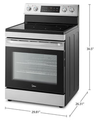 Midea 30" 6.3 Cu. Ft. Electric Range - MER30B14ASTC  | Cuisinière électrique Midea de 30 po et à capacité de 6,3 pi3 - MER30B14ASTC  | MER30STC