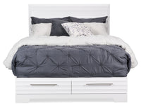 Olivia Full Platform Storage Bed - White