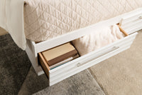 Olivia Platform Storage Bed with Headboard & Frame, Made in Canada, White - Queen Size | Lit plateforme de rangement Olivia fabriqué au Canada avec tête de lit et cadre de lit, blanc - format grand lit